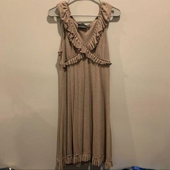 Cynthia Rowley ruffle front midi dress, EUC, sz L - Picture 2 of 8